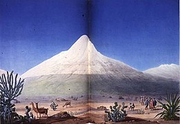 Vulkan Chimborazo, ilustracija prema bilješkama Alexandera von Humboldta i Aiméa Bonplanda