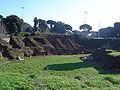 Restanten van de tribunes van het Circus Maximus