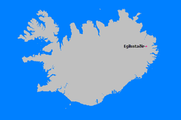 Egilsstaðirs geografiska läge.