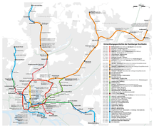 Map showing the network development