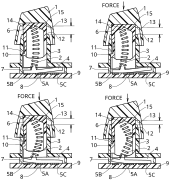 A drawing included in the patent for the buckling spring mechanism