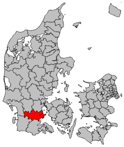 Locatie van gemeente Haderslev