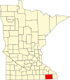 State map highlighting Fillmore County