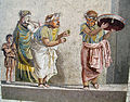 Image 80Trio of musicians playing an aulos, cymbala, and tympanum (mosaic from Pompeii) (from Roman Empire)