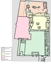 Overview map of the courtyards