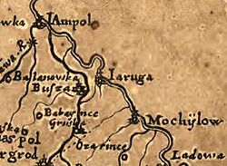 Beauplan's 1648 map showing the Meryntsi area.