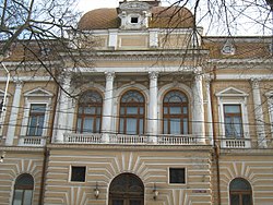 The Brăila County prefecture and court building from the interwar period, now the engineering building of Dunărea de Jos University.
