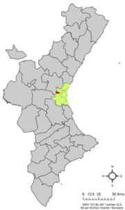 Localização do município de Manises na Comunidade Valenciana