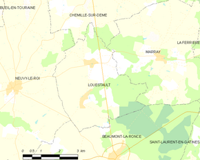 Poziția localității Louestault