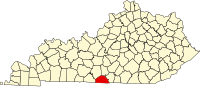 Map of Kentucky highlighting Monroe County