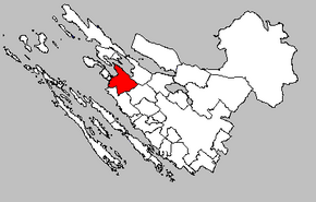 муніципалітет Нін на мапі Задарської жупанії