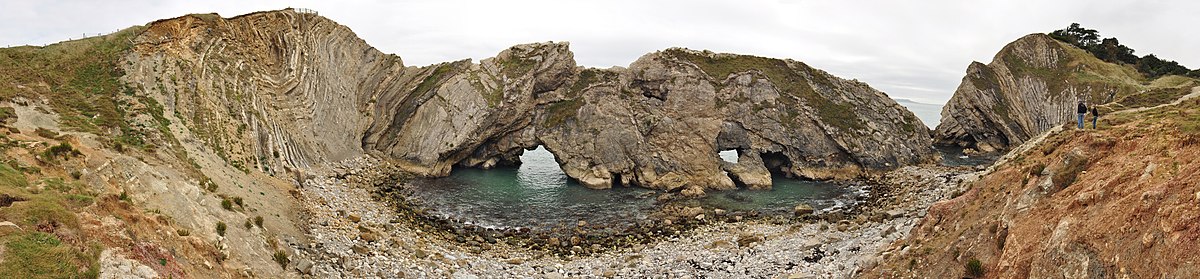 קמט ב"סטייר הול" (Stair Hole), מפרץ לולוורת (Lulworth) בדורסט, אנגליה