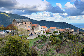 A general view of Tallone, with the town hall and the church square on the left