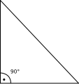 A right triangle (one angle measures 90°)