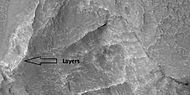 Close view of layers, as seen by HiRISE under HiWish program