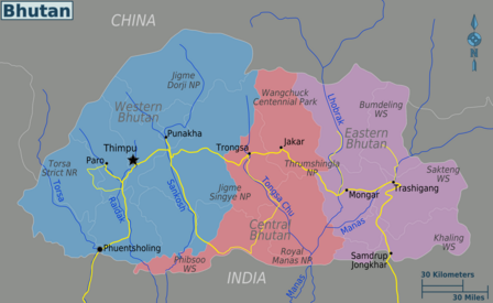 Map of Bhutan