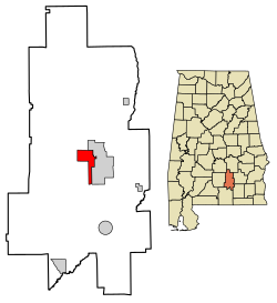 Location of Rutledge in Crenshaw County, Alabama.