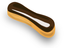 Eclair, kukaĵo servita kun kafo en Belgio