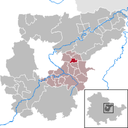 Läget för kommunen Frankendorf i Landkreis Weimarer Land