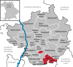 Läget för Igensdorf i Landkreis Forchheim