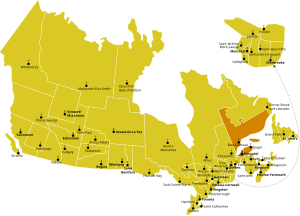 Karte der Kirchenprovinz Rimouski