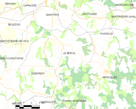 Mapa obce Le Breuil