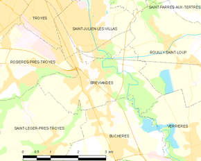 Poziția localității Bréviandes