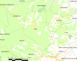 Mapa obce Oms