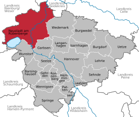 Lage des Neustadt am Rübenberge in Niedersachsen (anklickbare Karte)