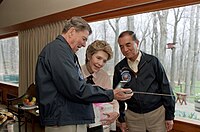 With Ronald Reagan and Nancy Reagan (at Camp David on 13 April 1986)