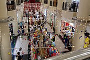 The interior of Wisma Sanyan shopping centre decorated during the 2021 Christmas season.