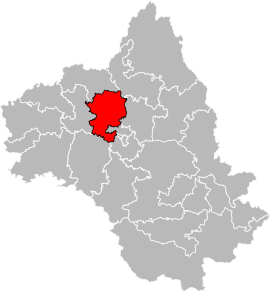 Situation of the canton of Vallon in the department of Aveyron