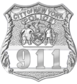Badge eines NYPD Officers mit Dienstnummer