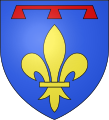 Blason de la Provence : D'azur à une fleur de lys d'or surmonté d'un lambel de gueules à trois pendants.