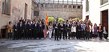 President Carles Puigdemont announces that Catalonia will hold a referendum on independence on October 1, 2017.