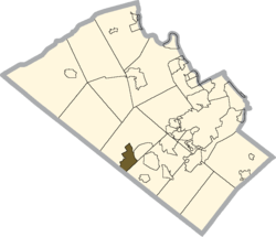 Location of Breinigsville in Lehigh County, Pennsylvania