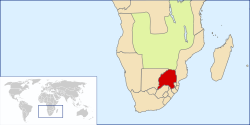 Ligging of Zuid-Afrikaansche Republiek