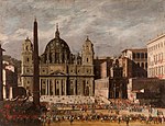 Viviano Codazzi: Der Petersdom in Rom, um 1630–36, Öl auf Leinwand, 168 × 220 cm, Prado, Madrid.