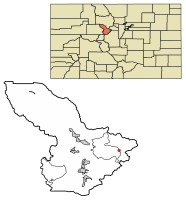 Location of Montezuma in Summit County, Colorado.