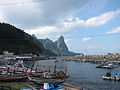 Boats near some cliffs of the island (2010)