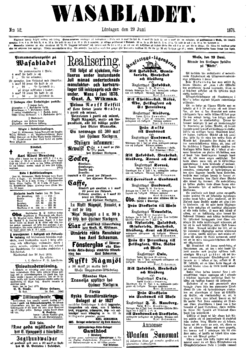 Vasabladet, 29. kesäkuuta 1878