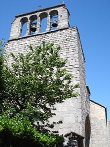 Ang Bell Tower sa Simbahan sa Génolhac