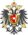 Znak Rakouského císařství, jenž byl vytvořen podle znaku Svaté říše římské