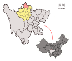 若爾蓋縣在四川省阿壩州的位置