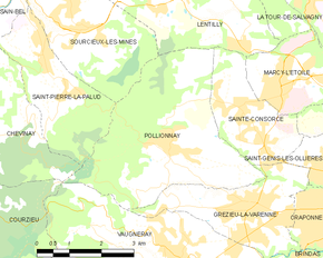 Poziția localității Pollionnay