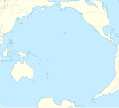 Mapa konturowa Oceanu Spokojnego, blisko centrum u góry znajduje się punkt z opisem „Pałac ʻIolani”