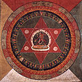 Tibetisches Mandala der Naropa-Tradition mit der tantrischen weiblichen Gottheit Vajrayogini