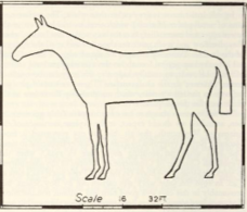 Drawing of the second Litlington White Horse in 1936