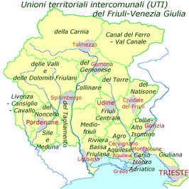 Kaart van Friuli-Venezia Giulia