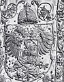 Krönungsrobe von Władysław IV. Wasa (Detail) mit polnischen und schwedischen Wappen